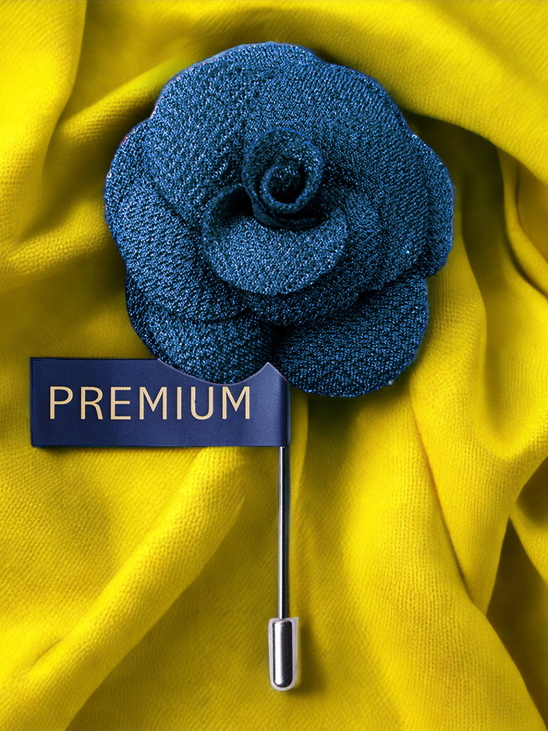 Peluche Men Navy Blue Floral Lapel Pin