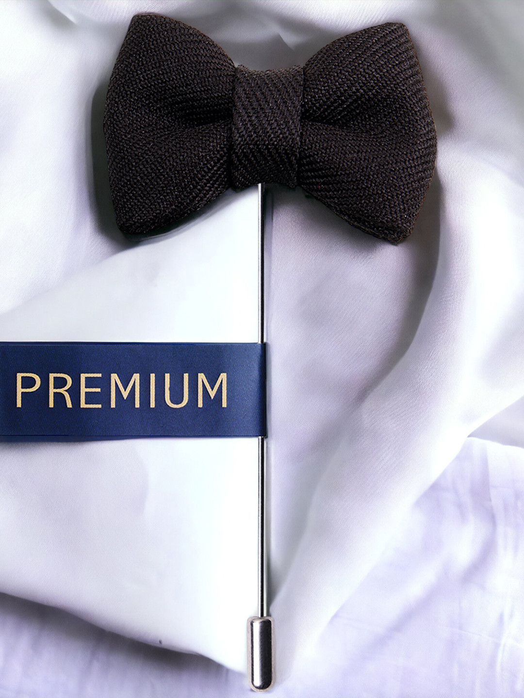 PELUCHE Unisex Black The Graceful Bow Brooch Lapel Pin