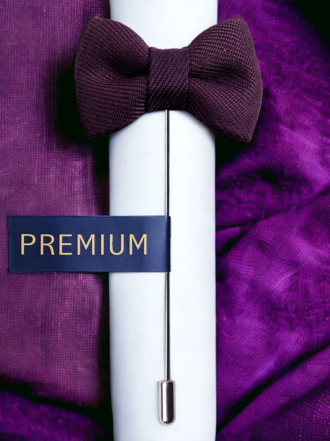 PELUCHE Unisex Purple The Graceful Bow Brooch Lapel Pin