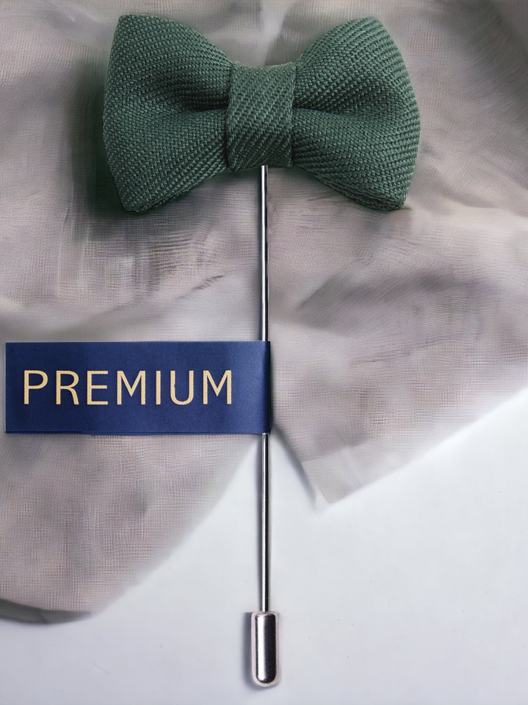 PELUCHE Unisex Green The Graceful Bow Brooch Lapel Pin