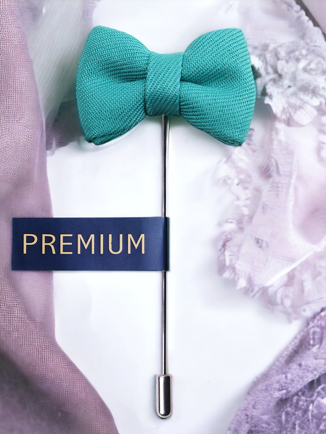 PELUCHE Unisex Green The Graceful Bow Brooch Lapel Pin