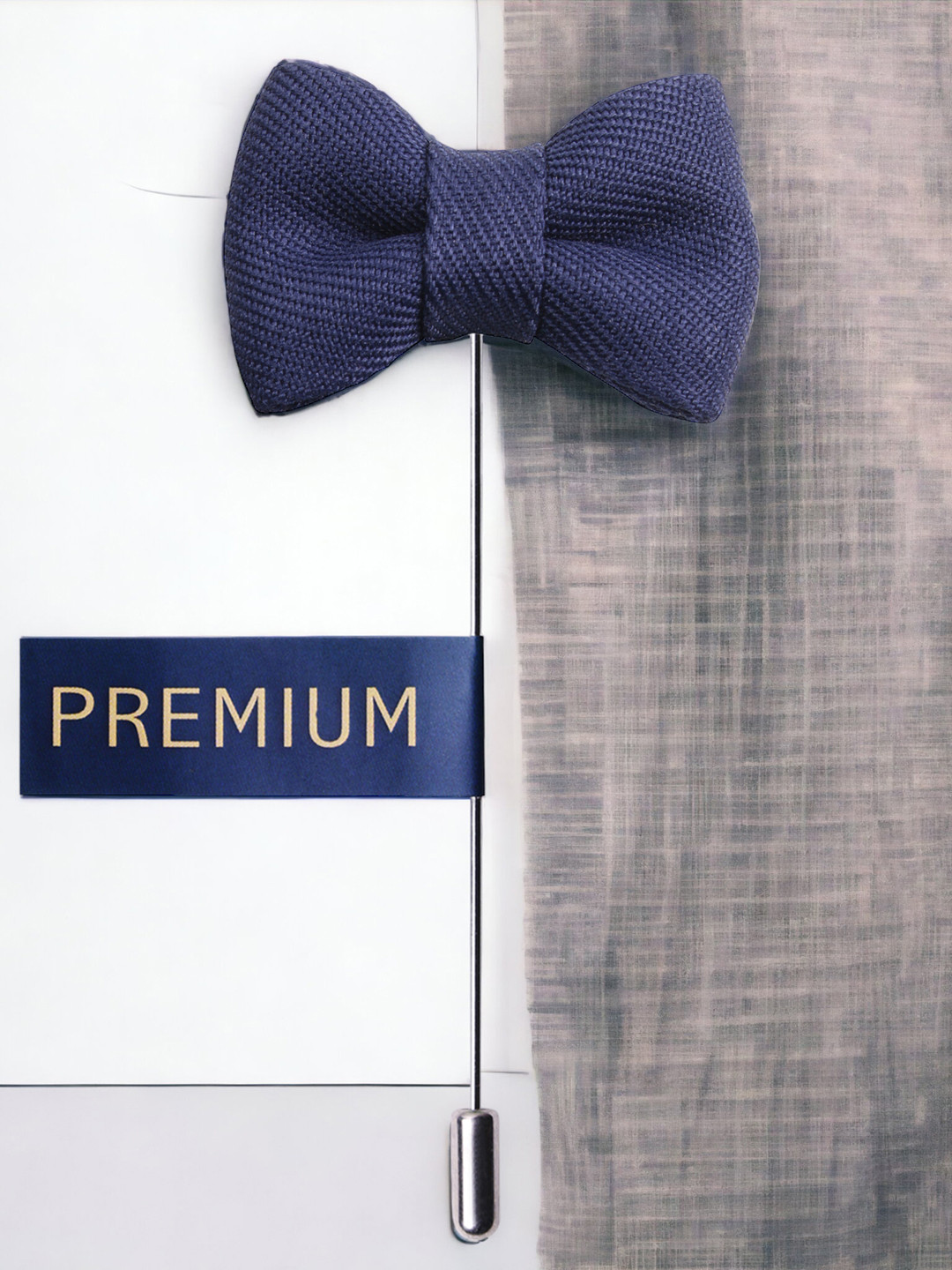 PELUCHE Unisex Blue The Graceful Bow Brooch Lapel Pin