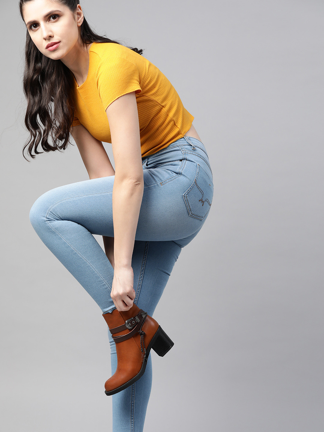 Roadster Women Blue High-Rise Super Skinny Fit Clean Look Stretchable Jeans