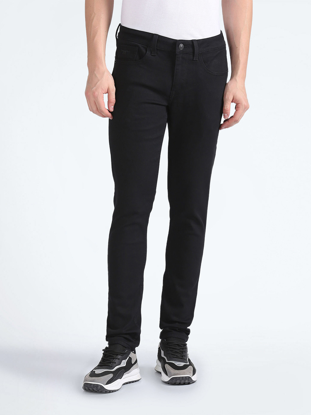 Flying Machine Men Black  Jackson Skinny Fit Low-Rise Clean Look Stretchable Jeans