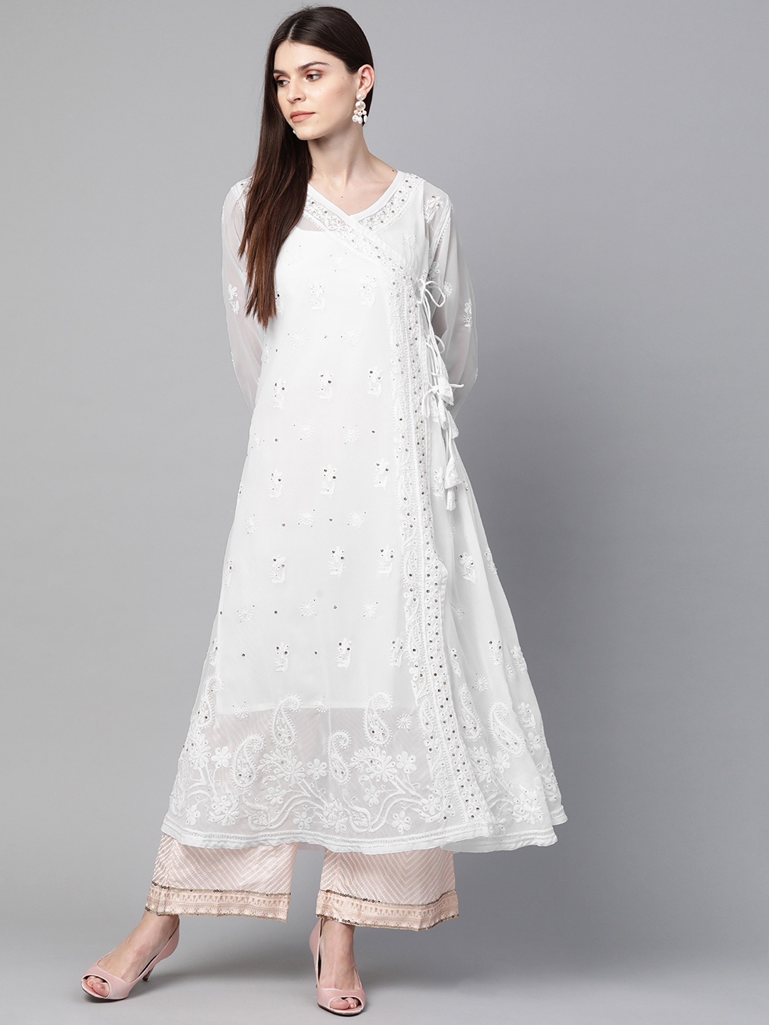 White Chikankari Kurta – Indirookh