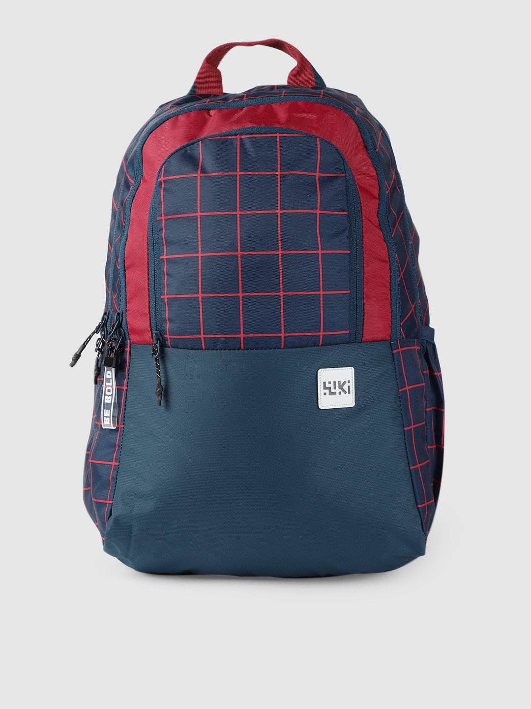 Wildcraft Unisex Navy Blue & Red Checked WIKI PACK 2 Backpack