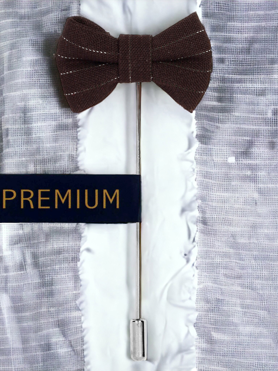 PELUCHE Unisex Brown The Graceful Bow Brooch Lapel Pin