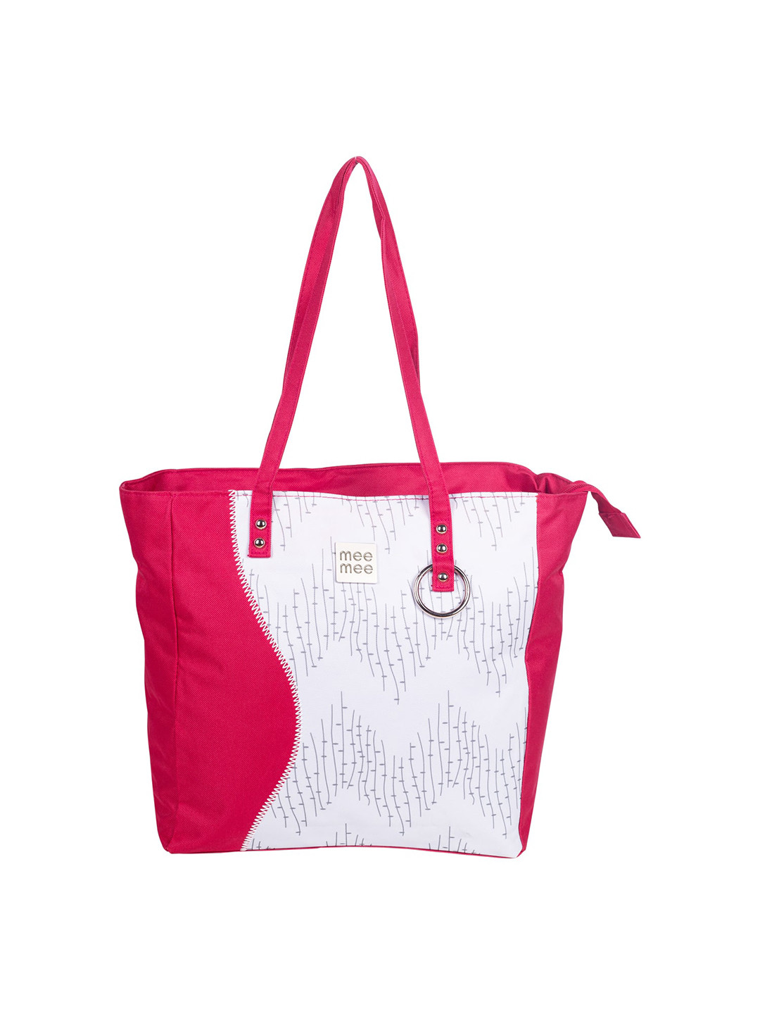 MeeMee Red & White Colourblocked Diaper Bag