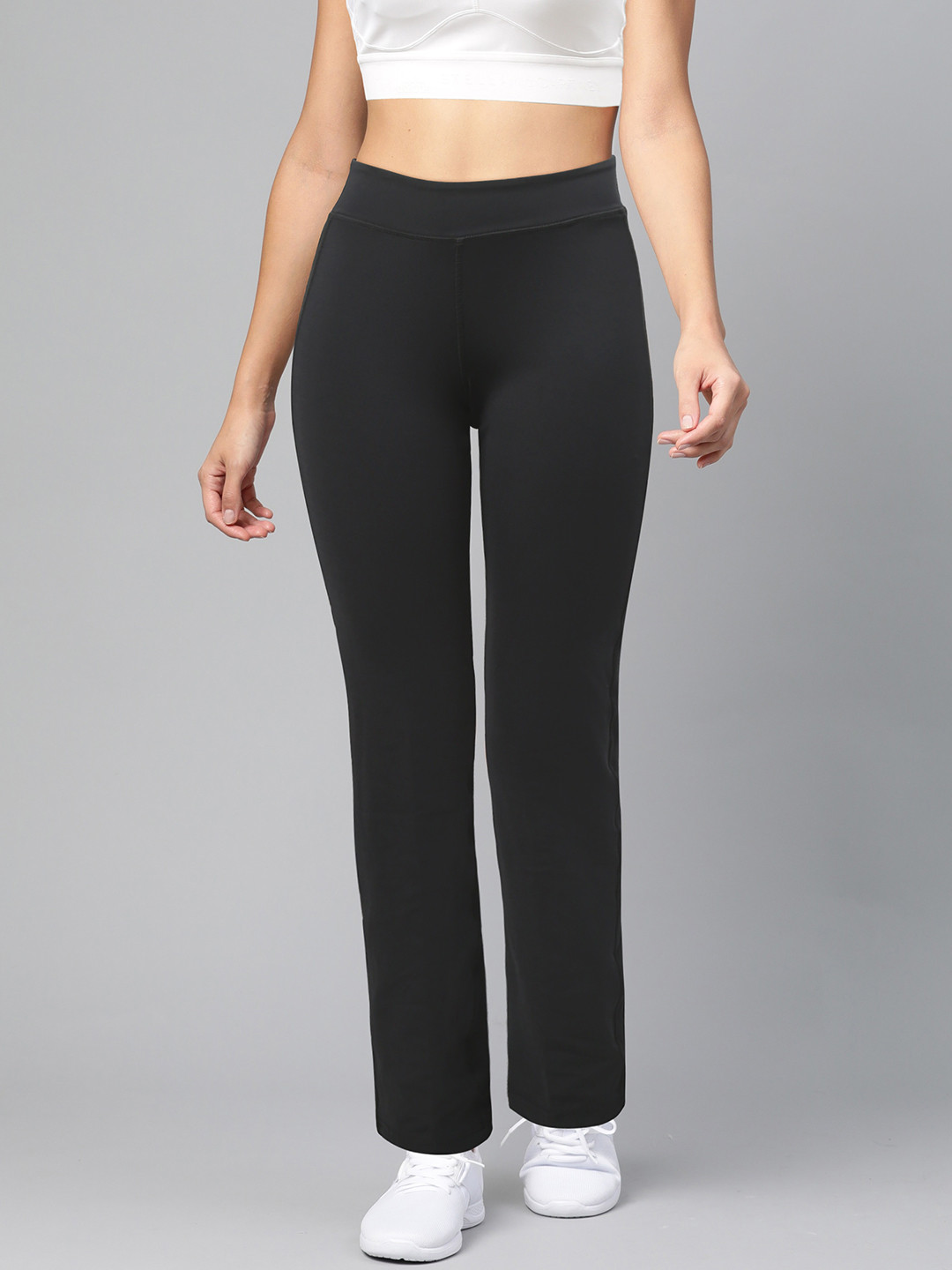 Reebok Women Black Workout Ready PP BT Solid Training Track Pants