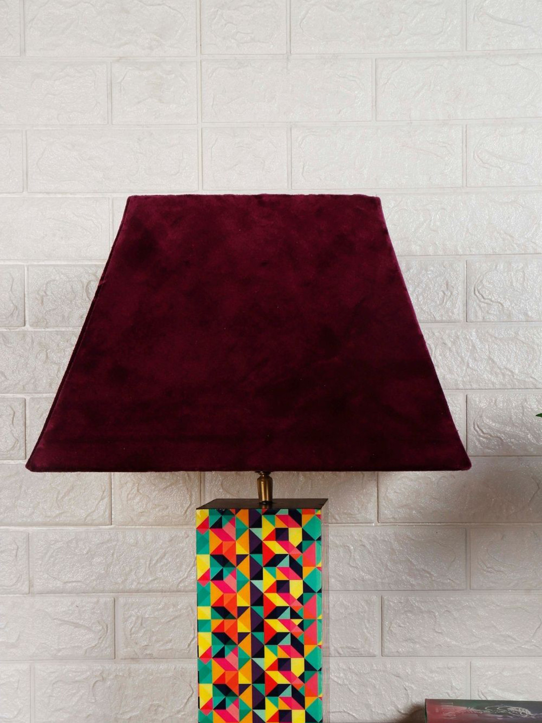 Grated Ginger Burgundy Solid Handcrafted Table Lamp