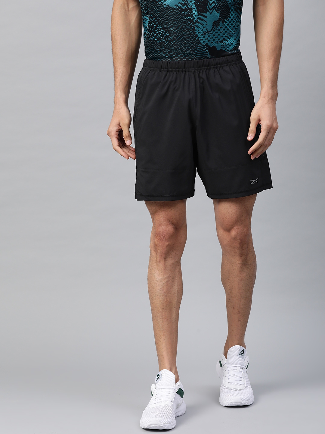 Reebok Men Black Solid Essentials Running Shorts