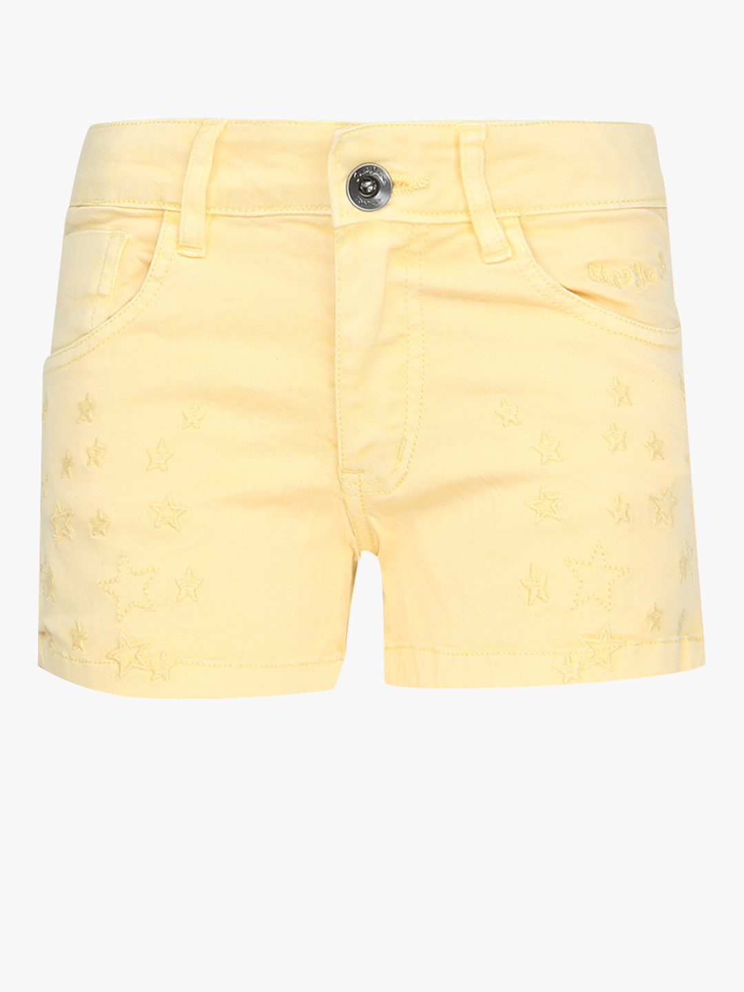Pepe Jeans Girls Yellow Solid Regular Fit Regular Shorts