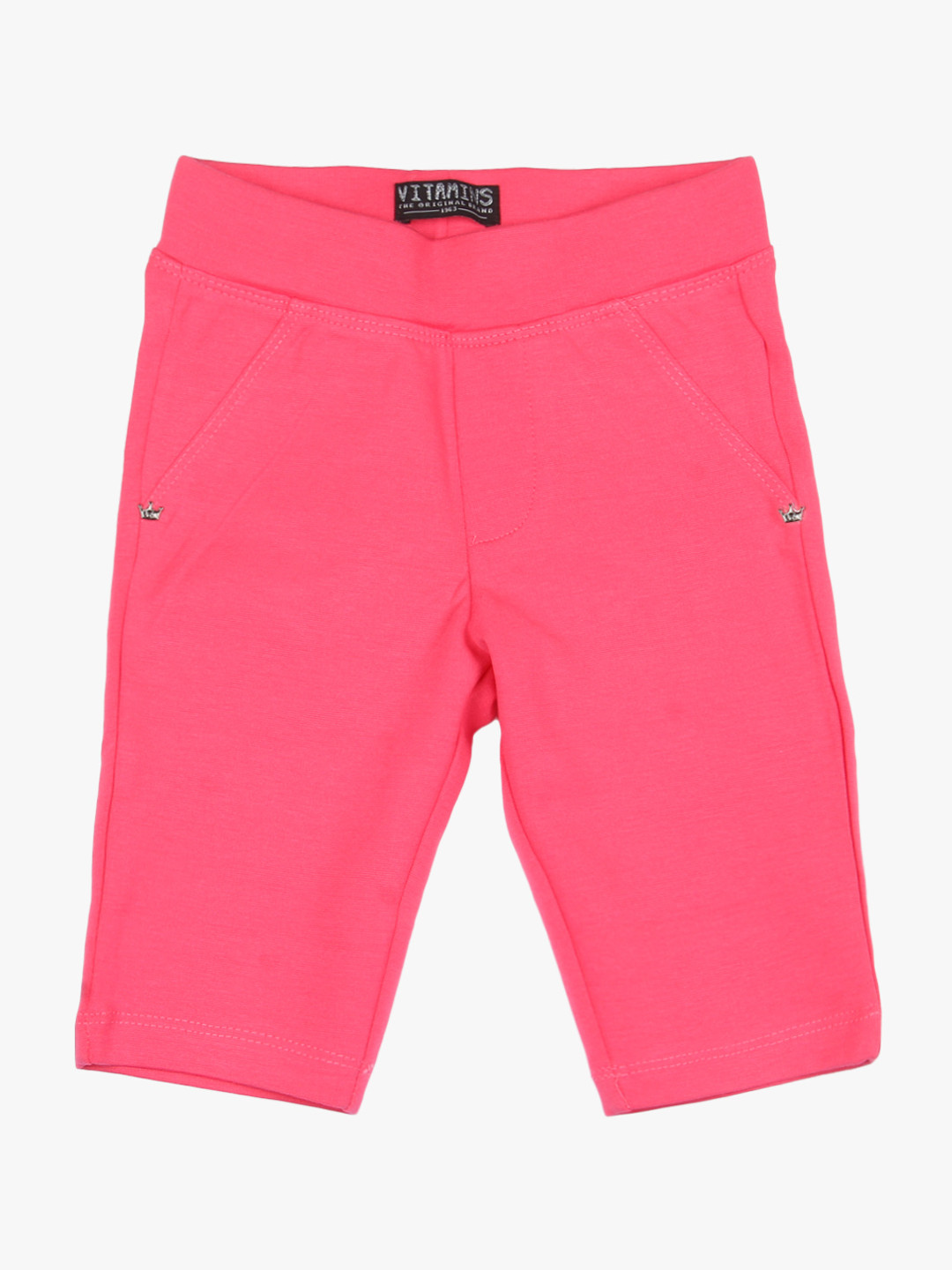 VITAMINS Girls Pink Solid Regular Fit Capris