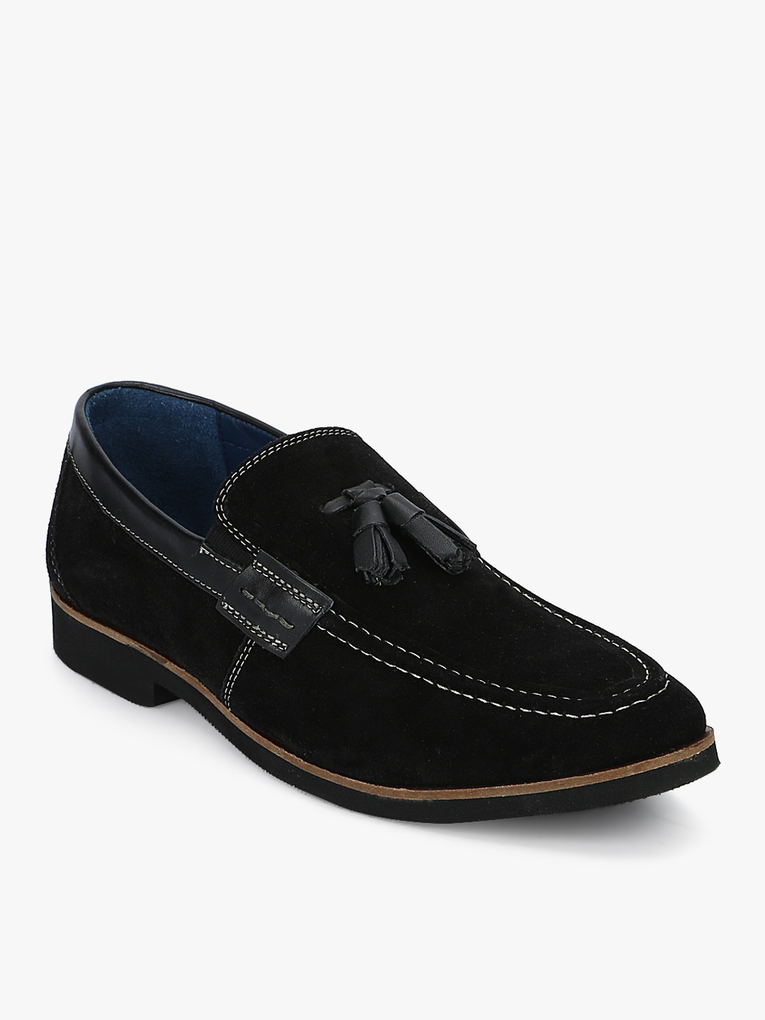 Ninety9steps Men Black Solid Bow Detail Loafers