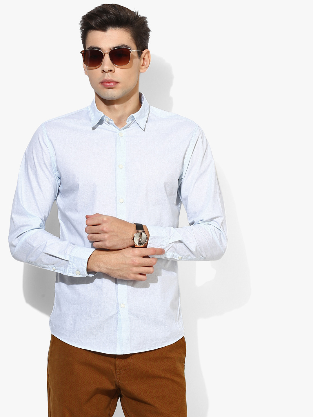 SELECTED Men Blue Slim Fit Solid Casual Shirt
