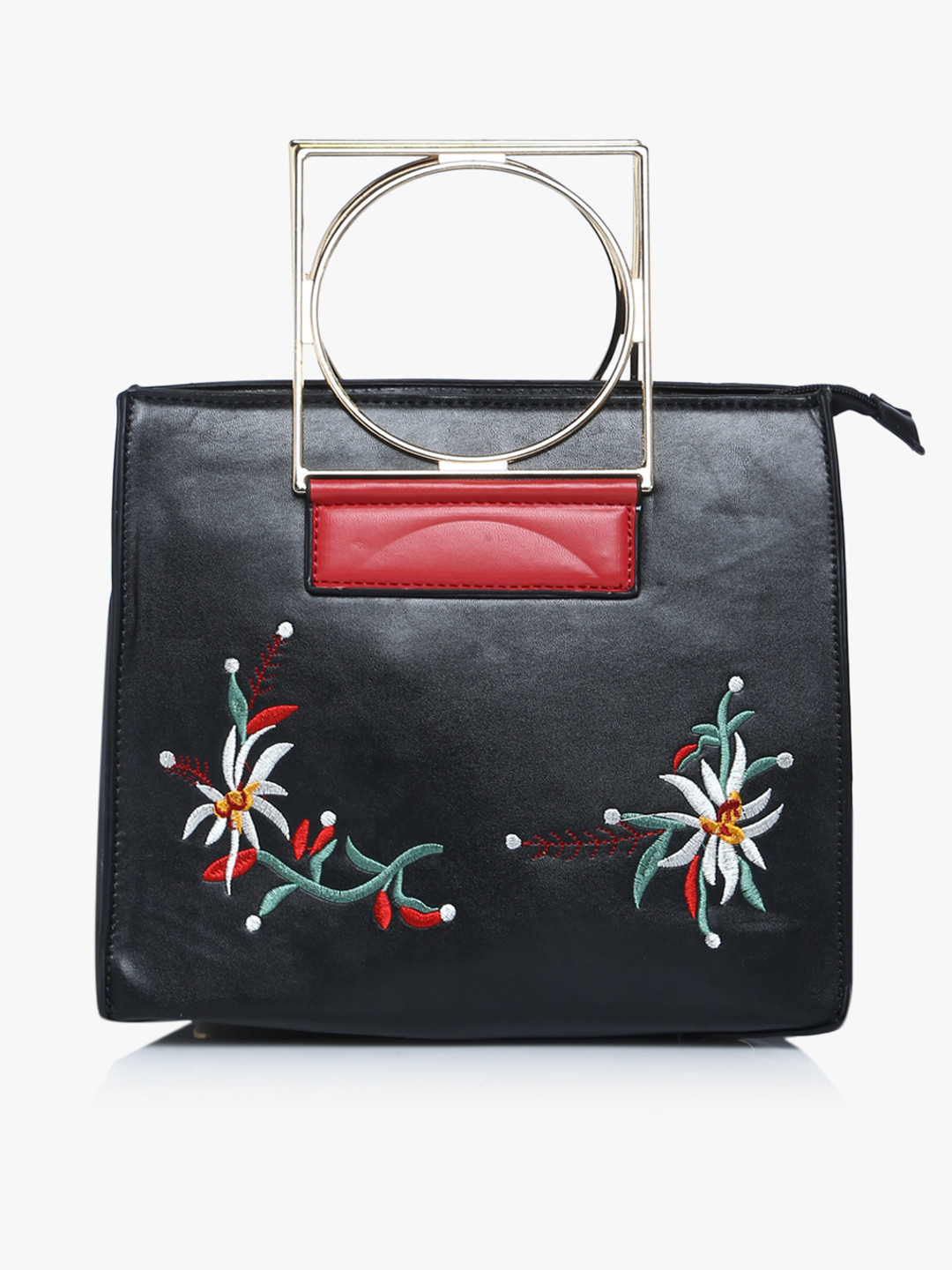 Ladida Back & White Embroidered Handheld Bag