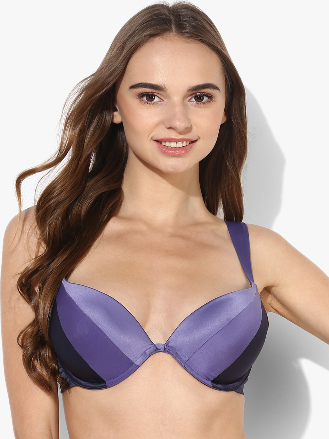 Bwitch Navy Blue Colourblocked Underwired Lightly Padded T-shirt Bra 8903411913810