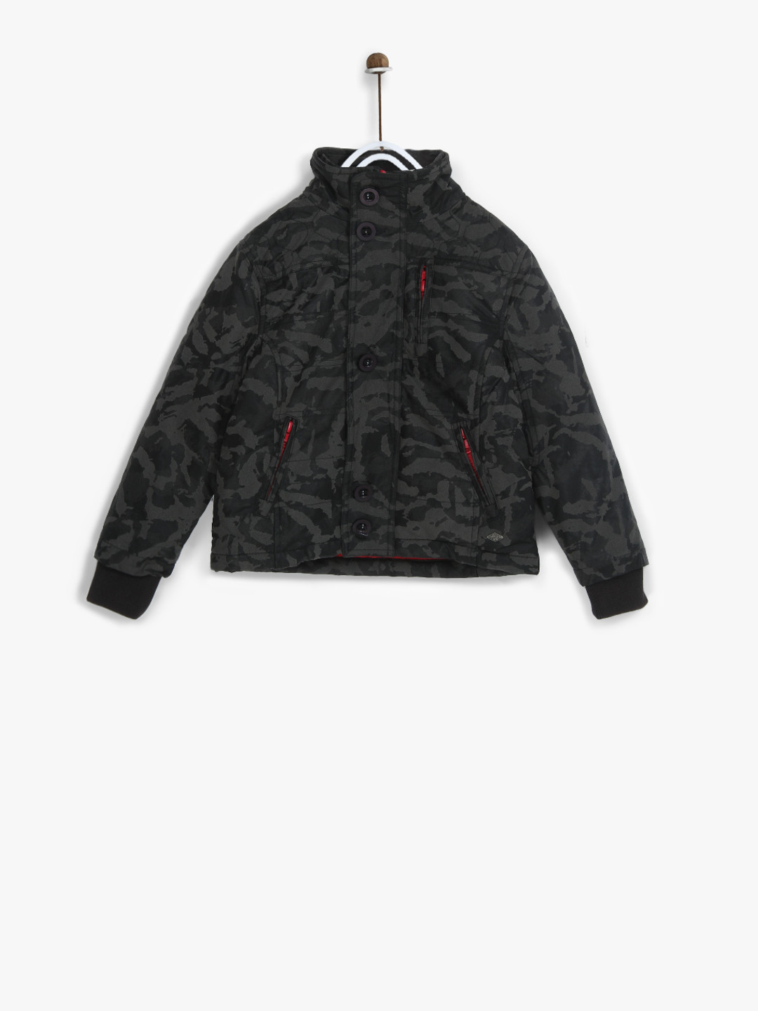 Blue Giraffe Boys Grey Camouflage Printed Bomber