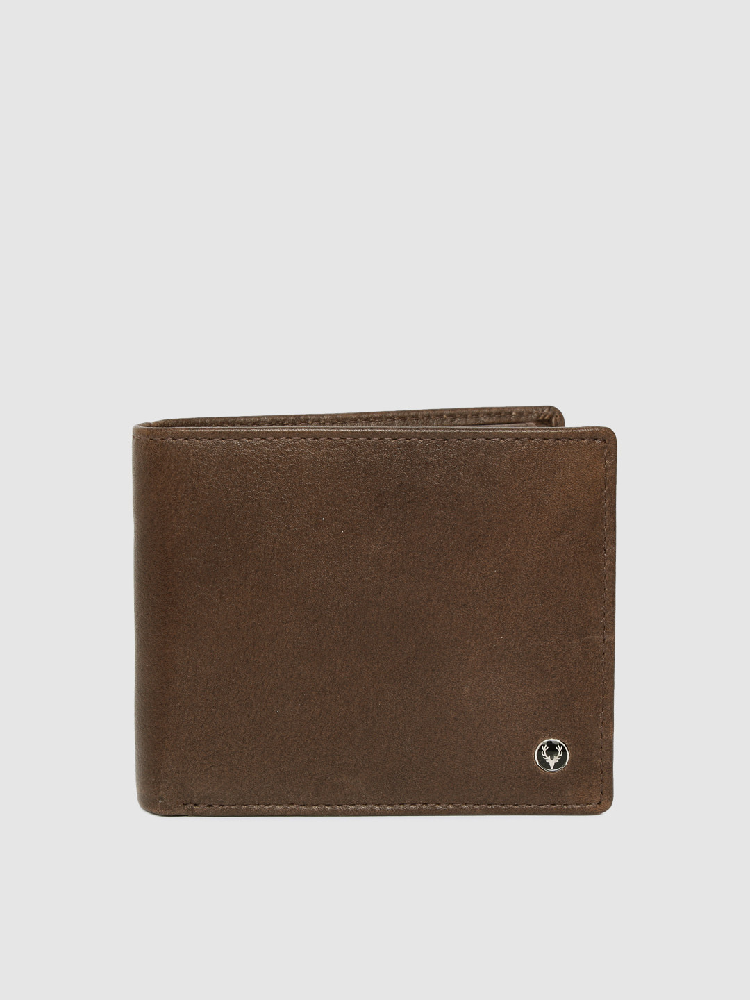 Allen Solly Men Brown Solid Leather Two Fold Wallet