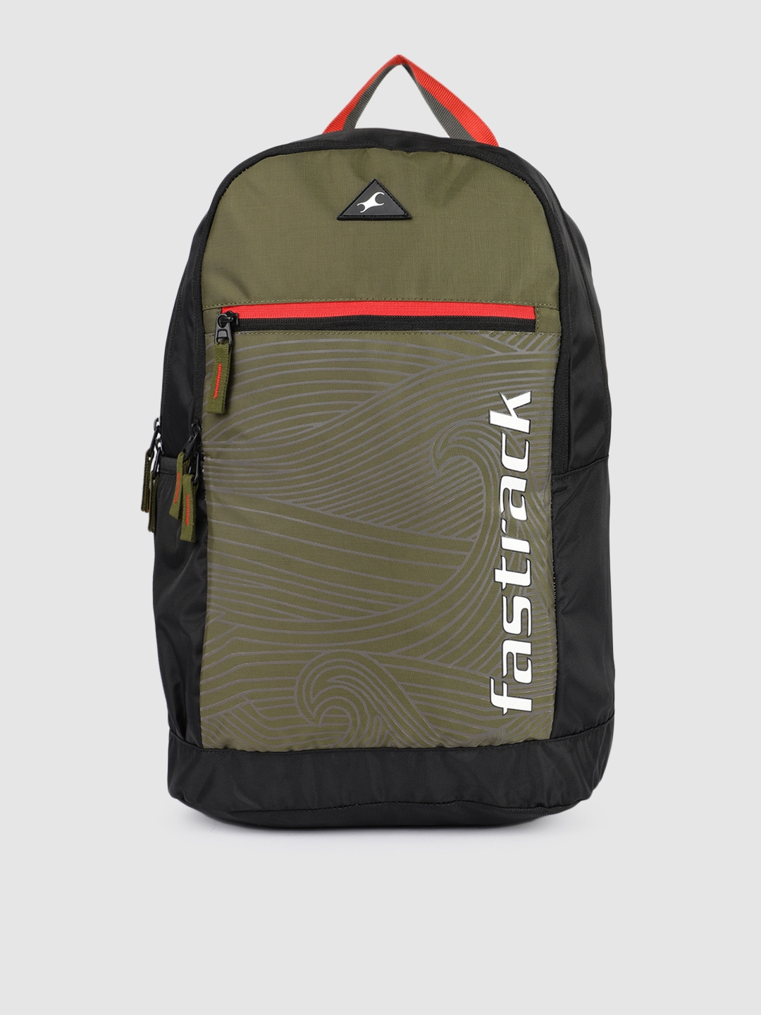 Fastrack Unisex Olive Green Brand Logo Backpack