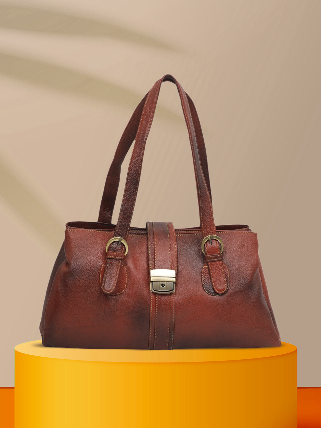 GENWAYNE Brown Printed Shoulder Bag