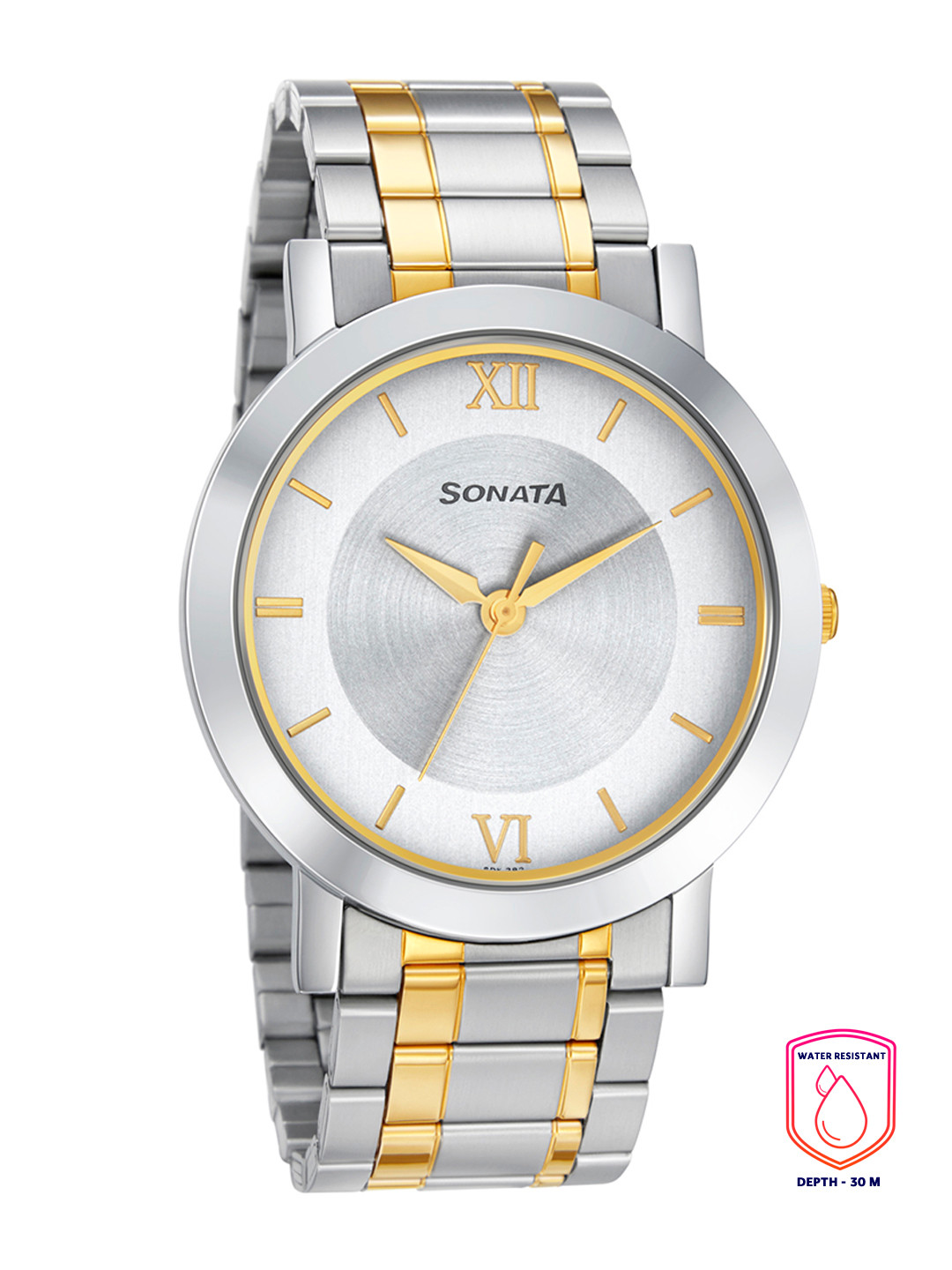 Sonata Utsav Men Silver-Toned Analogue Watch 77108BM02