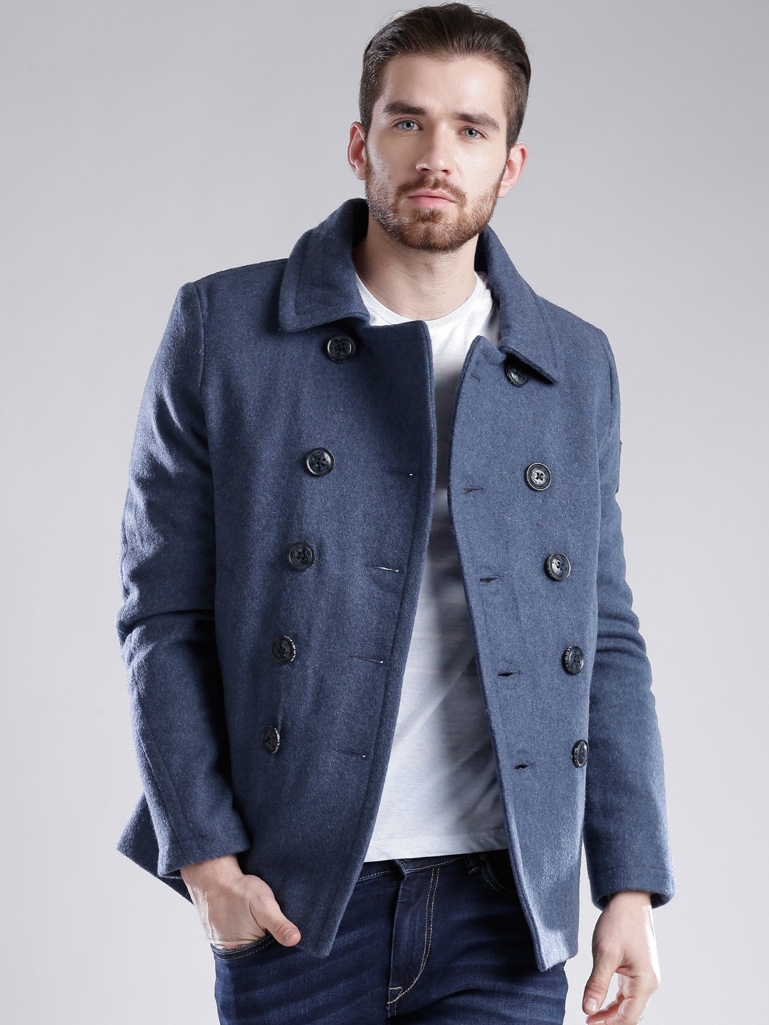 Superdry double breasted on sale coat