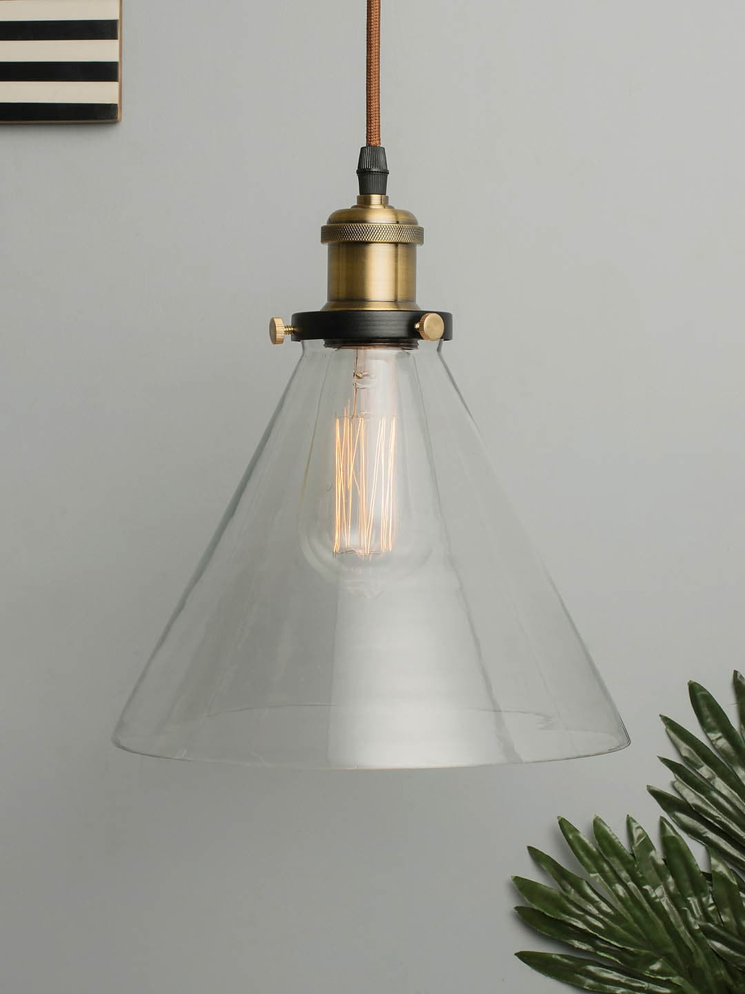 Homesake Transparent Solid Handcrafted Pendent Lamp