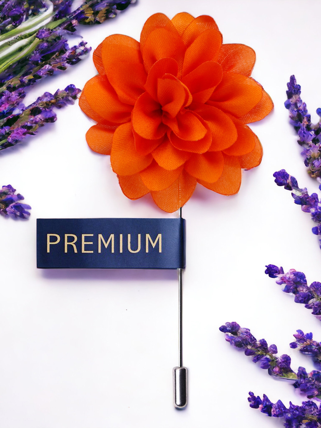 PELUCHE Unisex Orange Blooming Glamor Lapel Pin