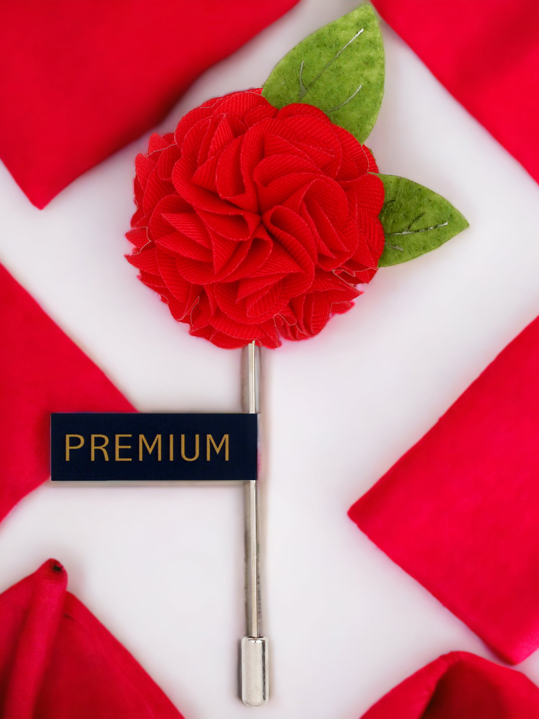 PELUCHE Unisex Red Floral Charm Lapel Pin