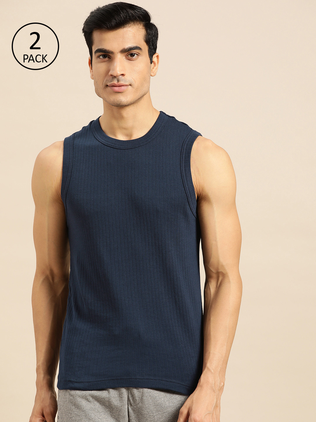 Jockey Men Pack of 2 Ribbed Innerwear Vests