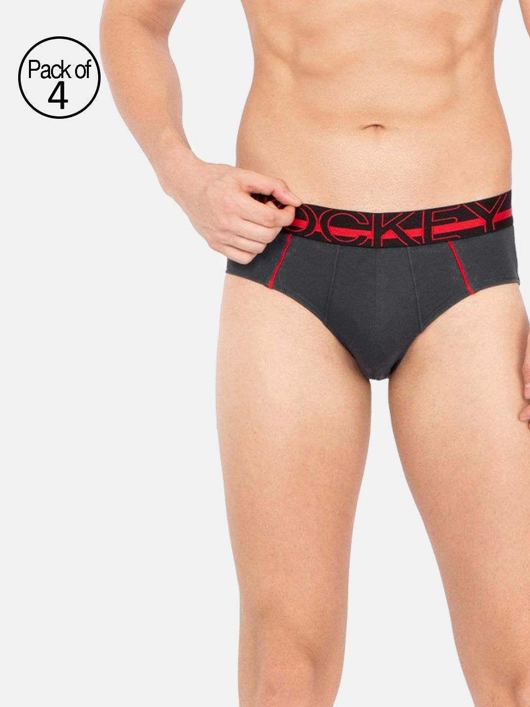 Jockey Men Pack of 4 Charcoal Grey Briefs US14-0205