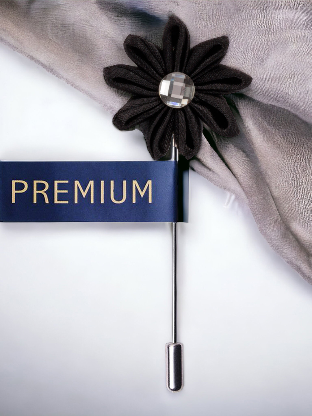 PELUCHE Unisex Black Glowing Petals Lapel Pin