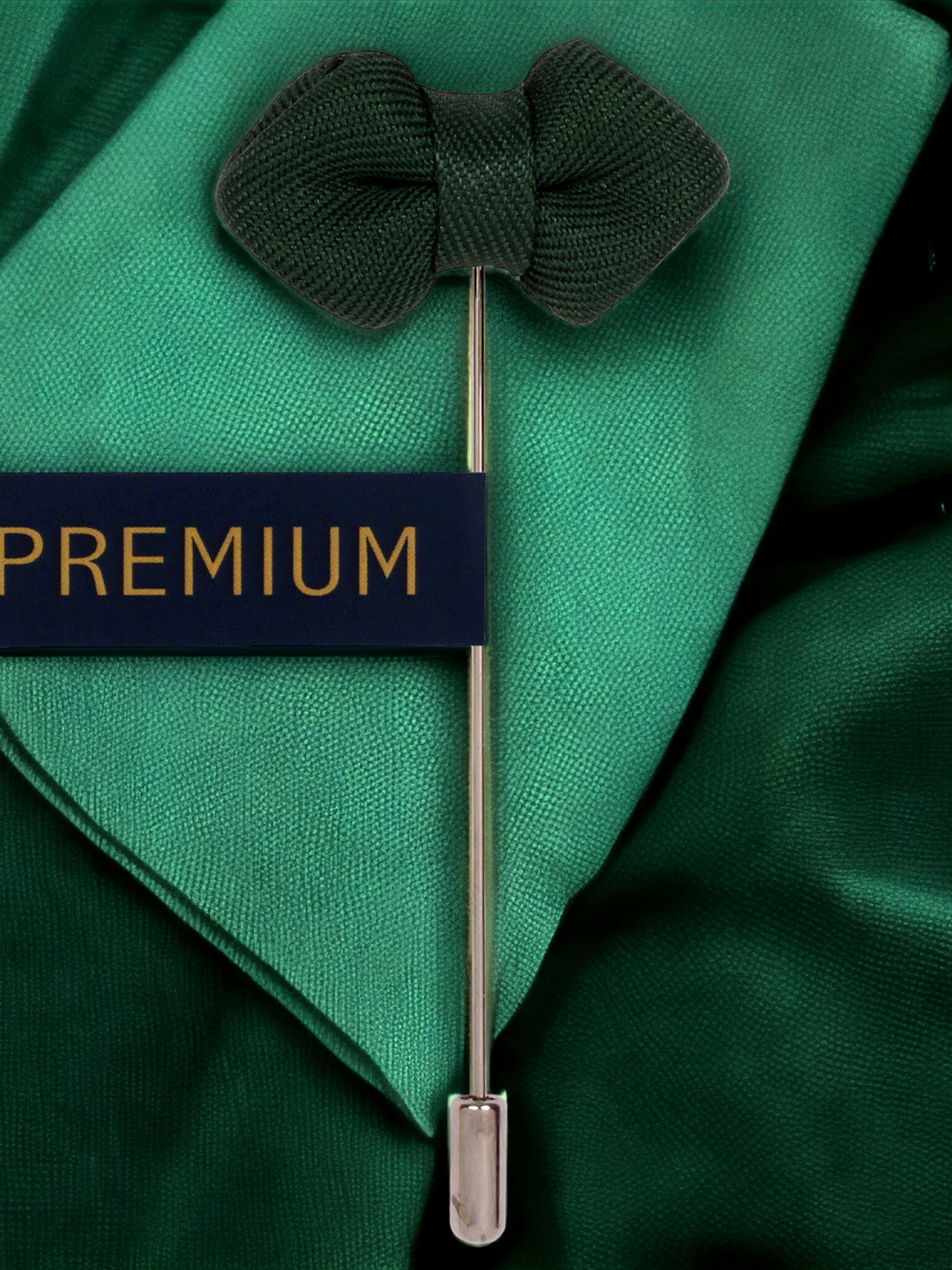 PELUCHE Unisex Green Mini Bow Brooch Lapel Pin