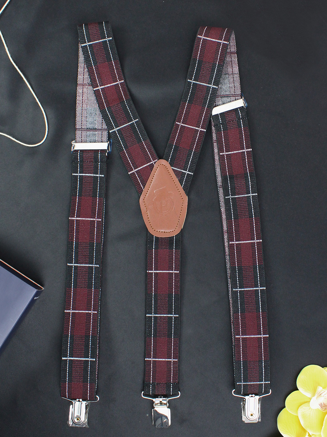 PELUCHE Men Red Patterned Statuesque Suspenders