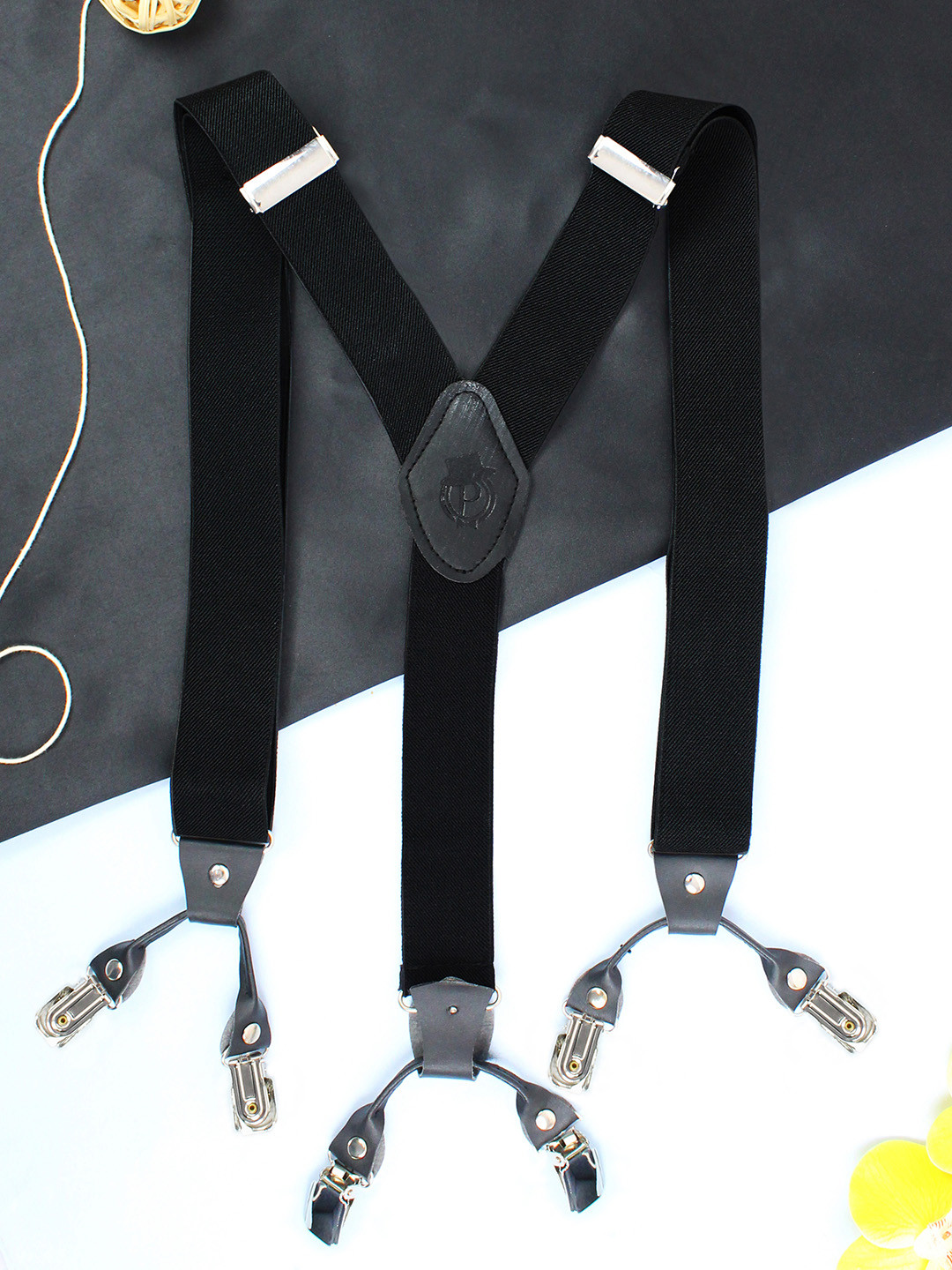 PELUCHE Men Black Solid Novelist Charmer Suspenders