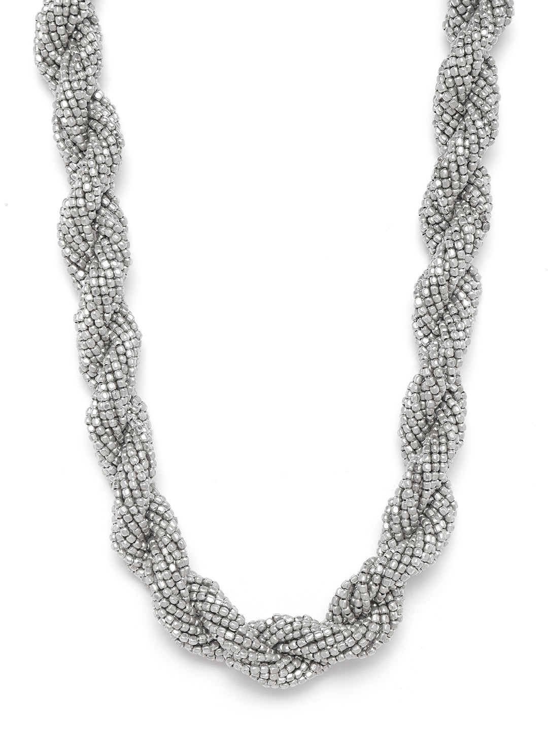 RICHEERA Oxidised Silver-Plated Beaded Necklace