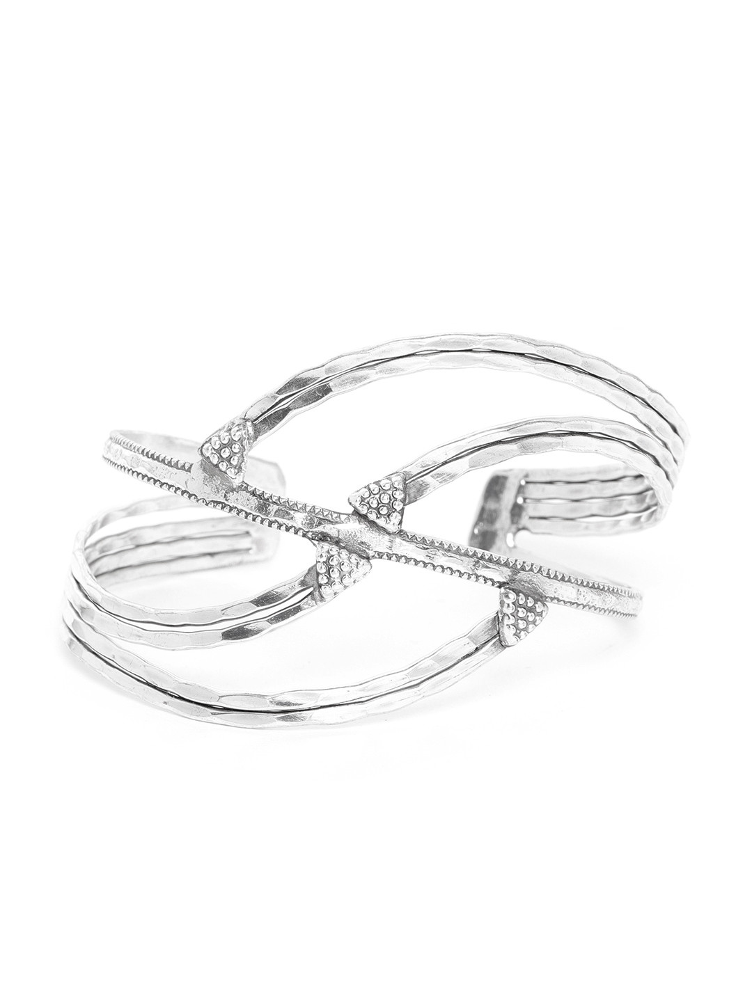 RICHEERA Oxidised Silver-Plated Cuff Bracelet