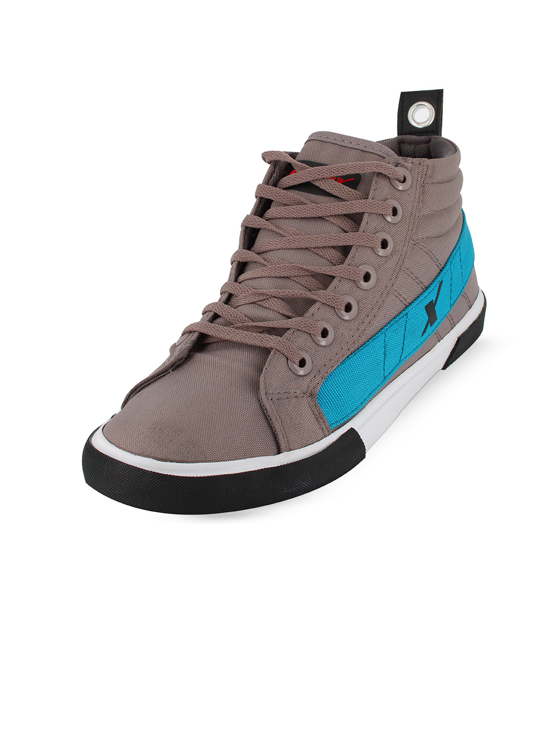 Sparx Men Grey & Blue Colourblocked Canvas Mid-Top Sneakers