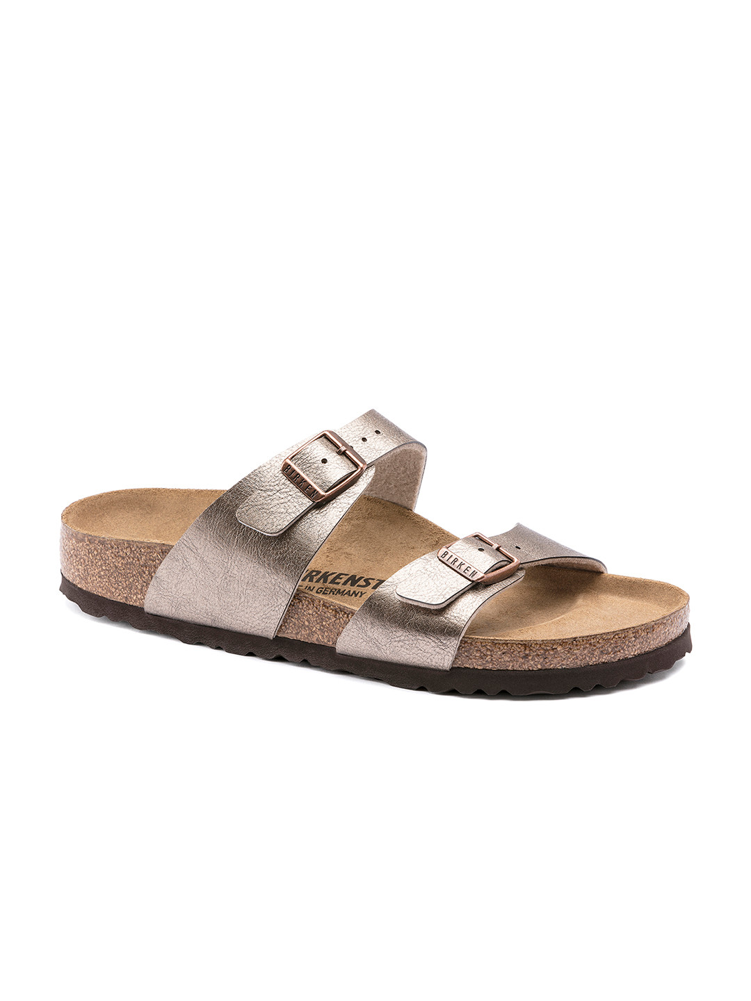 Birkenstock Sydney Graceful Taupe Narrow Width Birko-Flor Two-Strap Sandals