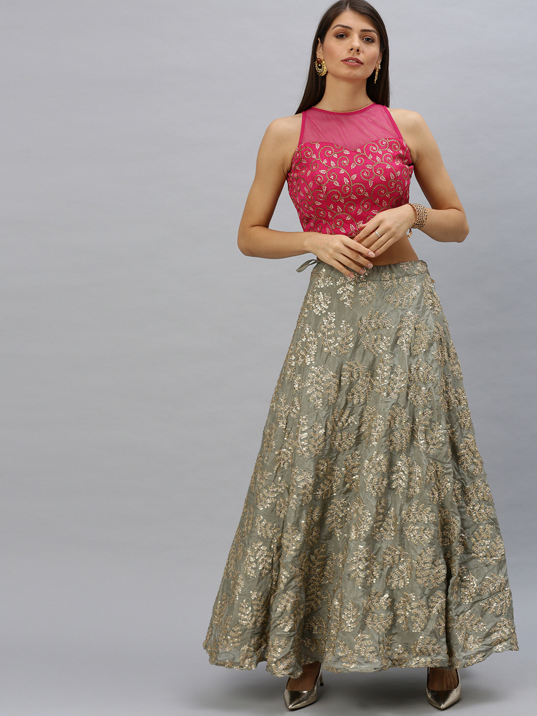 Ethnovog Pink Made to Measure Lehenga with Blouse