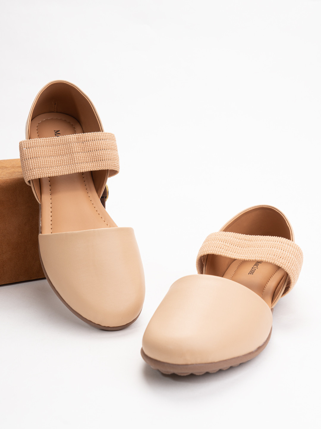 Marc Loire Women Beige Solid Mary Janes