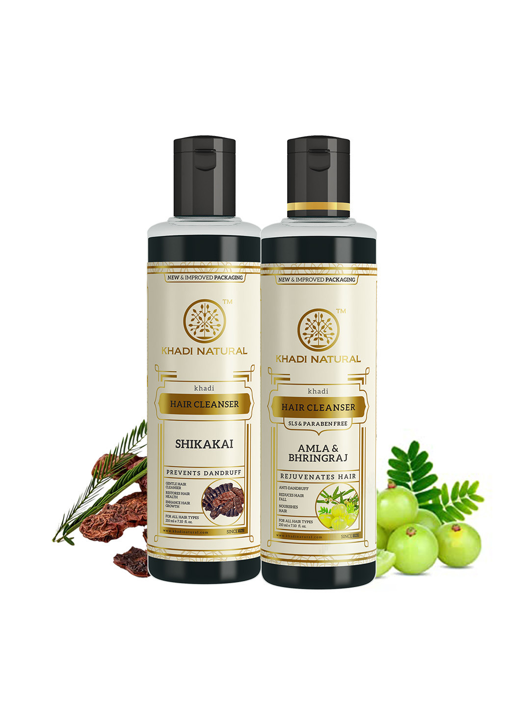 Khadi Natural Shikakai + Amla & Bhringraj Hair Shampoo Combo - 420ml