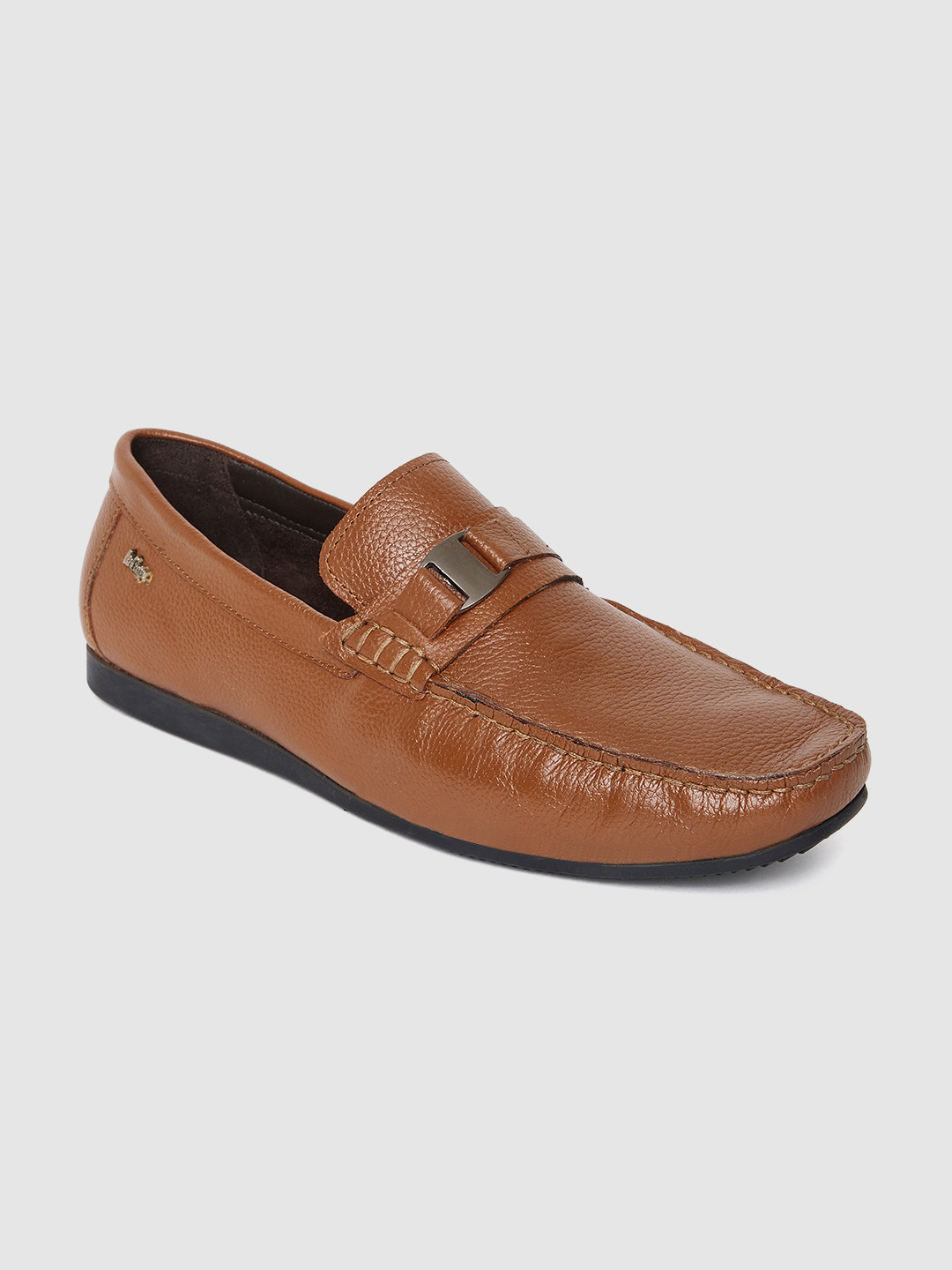 Lee Cooper Men Tan Brown Leather Loafers