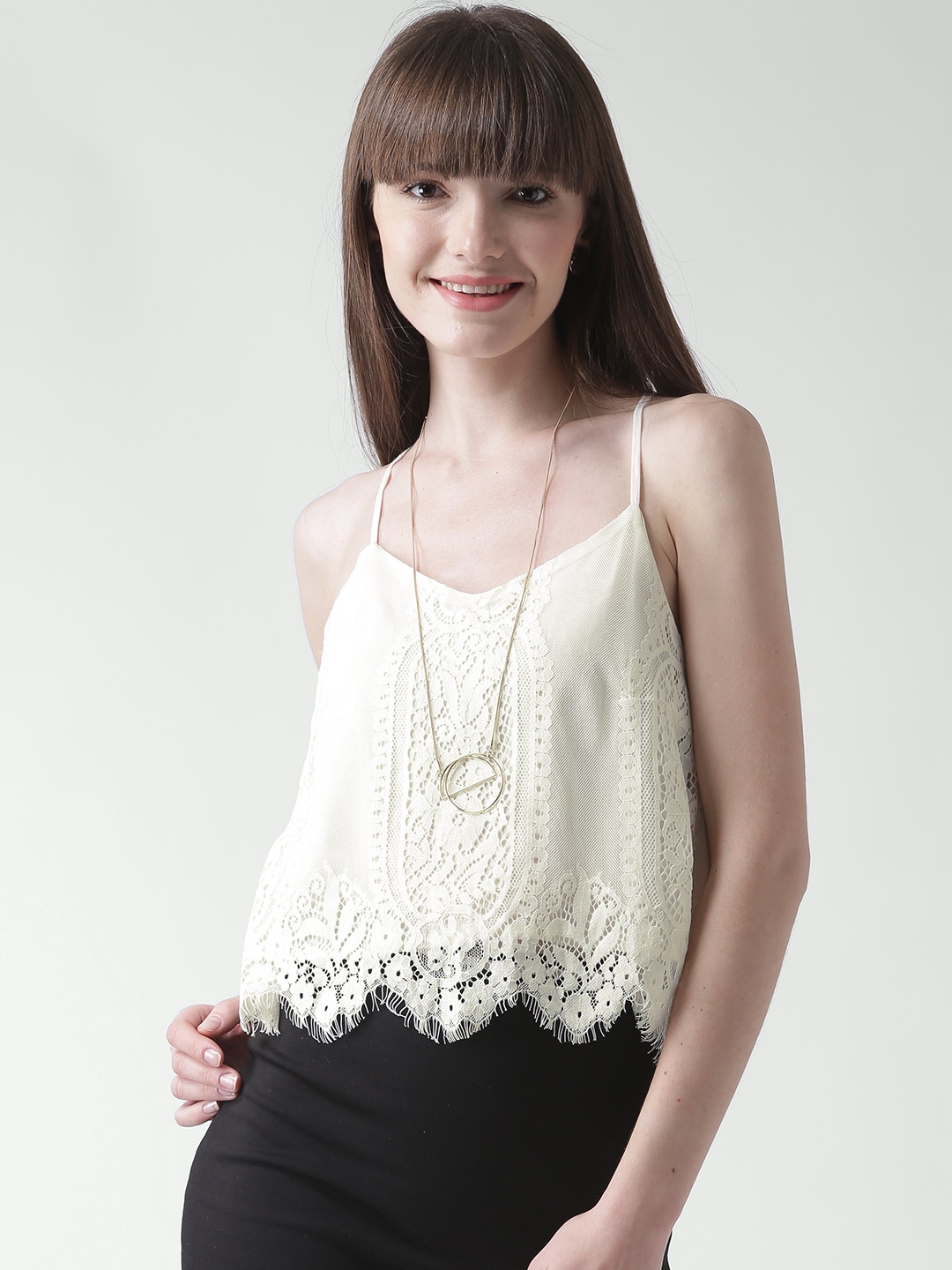 Lace Bandeau Top Offwhite