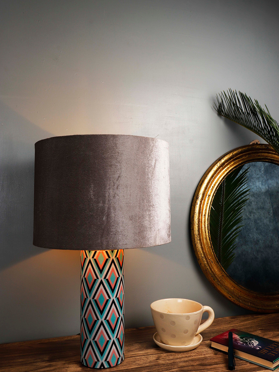 Grated Ginger Silver-Toned Solid Phantom Bedside Lamp