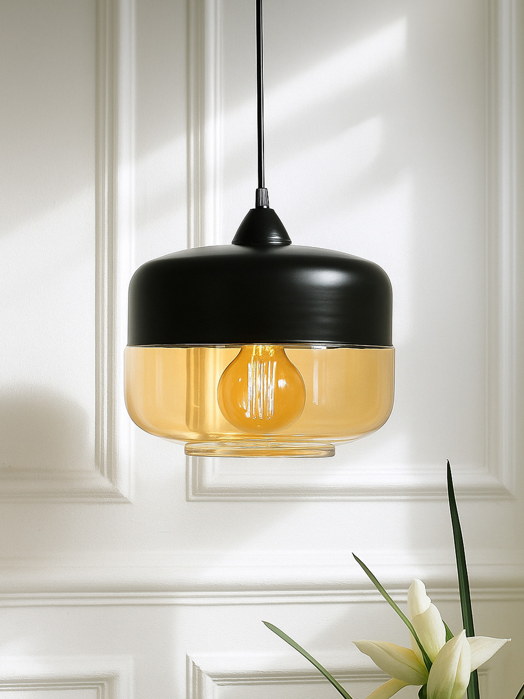 Homesake Black Solid Handcrafted Loft Bar Counter Hanging Light