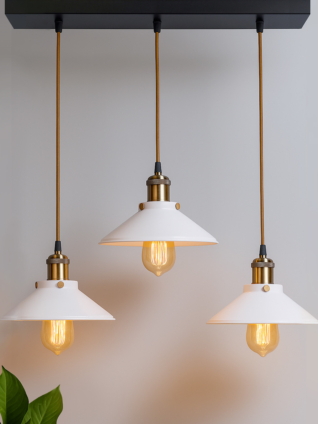 Homesake White Solid Handcrafted Cone Hanging Light