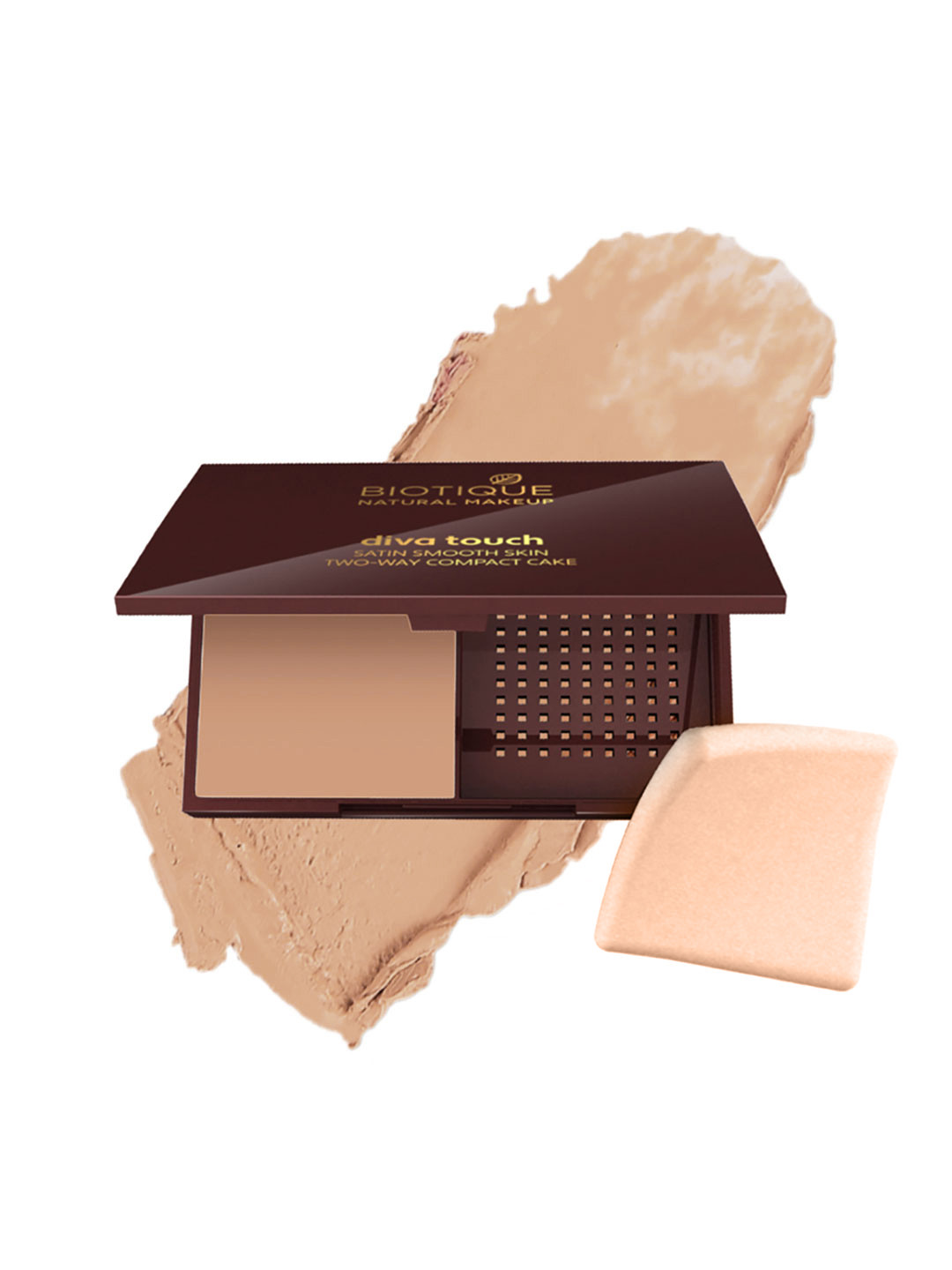 BIOTIQUE NATURAL MAKEUP Diva Touch Almond Glow Satin Smooth Skin 3-in-1 Compact C104