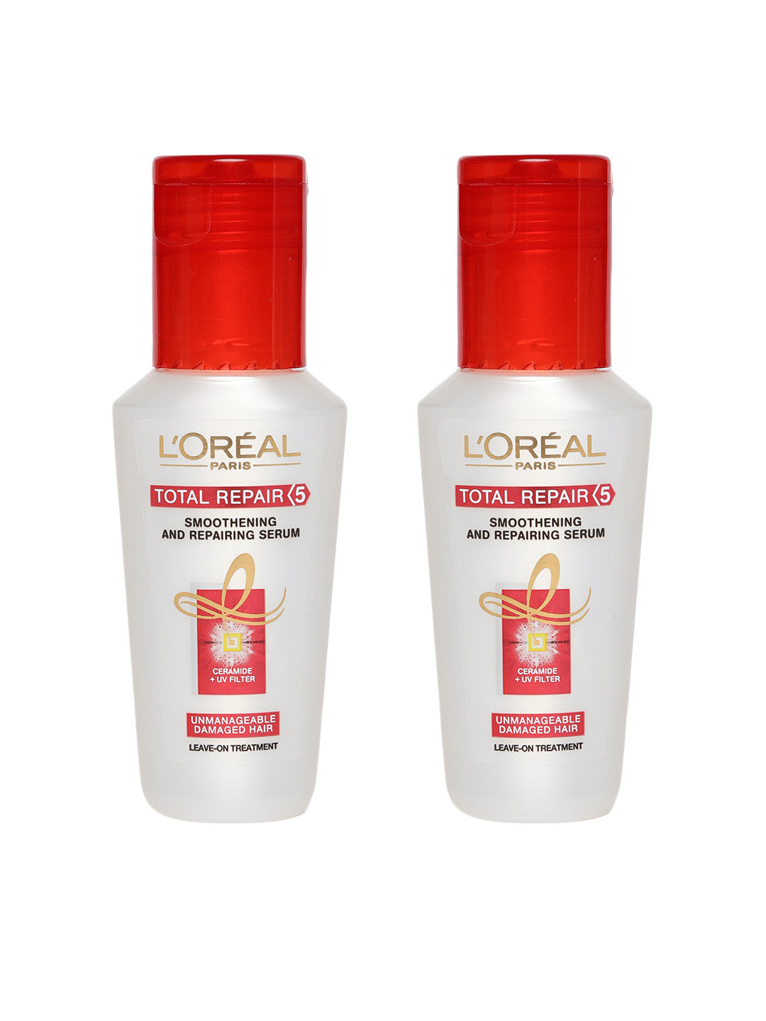 LOreal Set of 2 Total Repair 5 Smoothening & Repairing Hair Serum - 40ml each